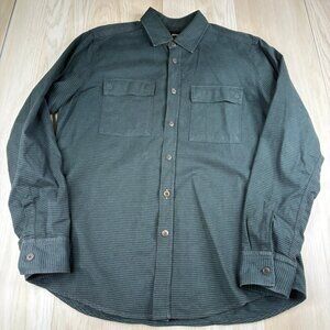 Hogo Boss Mens Green Long Sleeve Regular Fit Striped Button Up Shirt Size XL
